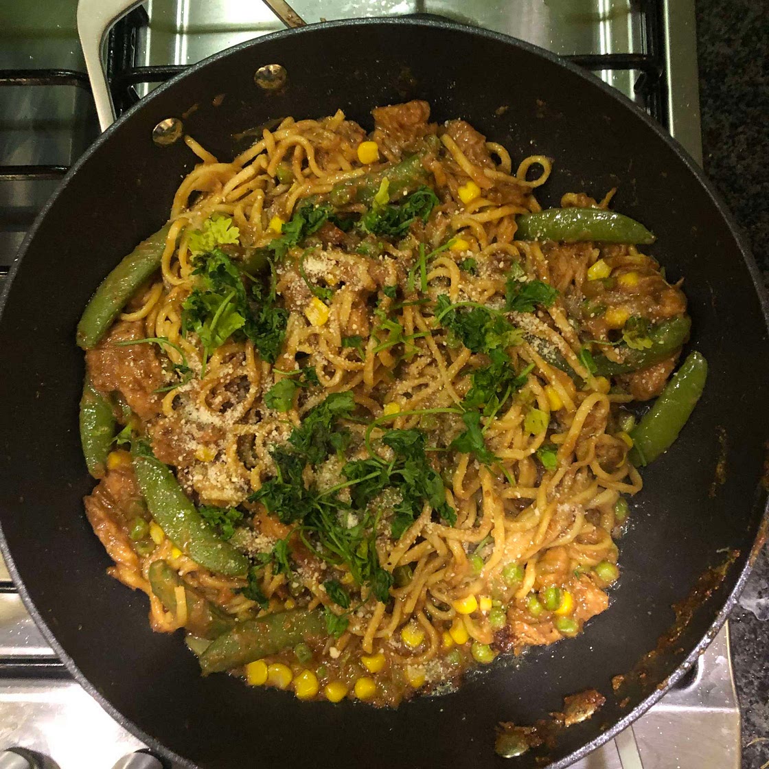 Chicken and Vegetable Satay Noodles