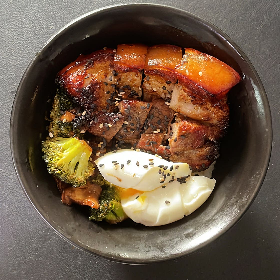 Pork belly rice bowl