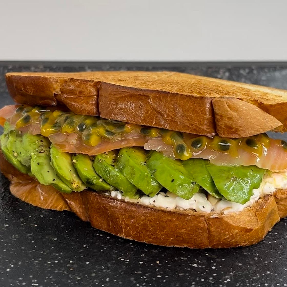 Passion fruit salmon sandwich