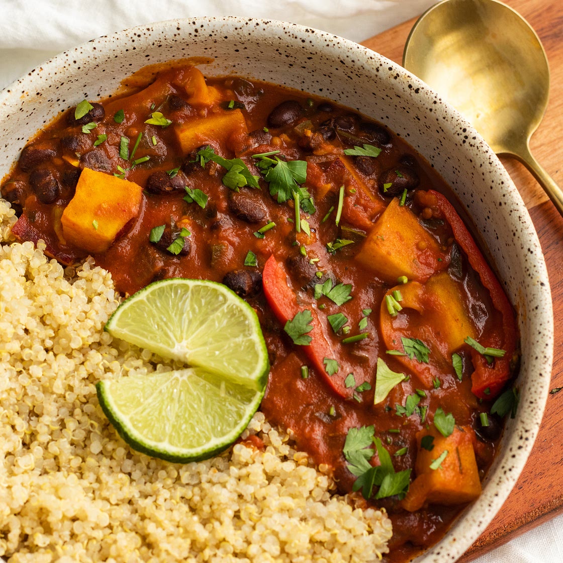 Japanese Sweet Potato and Black Bean Curry (vegan)