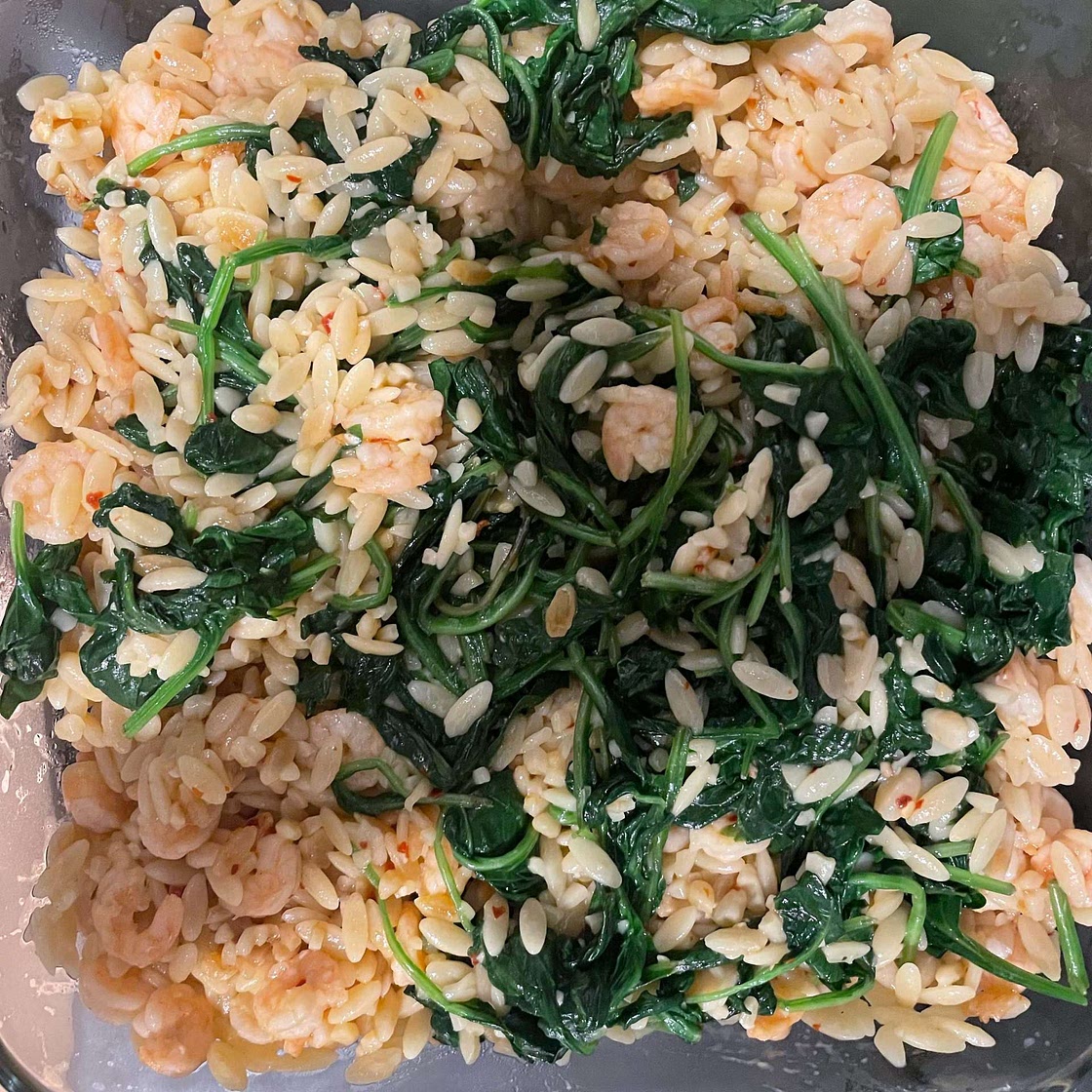 One Pot Garlic Butter Shrimp and Orzo