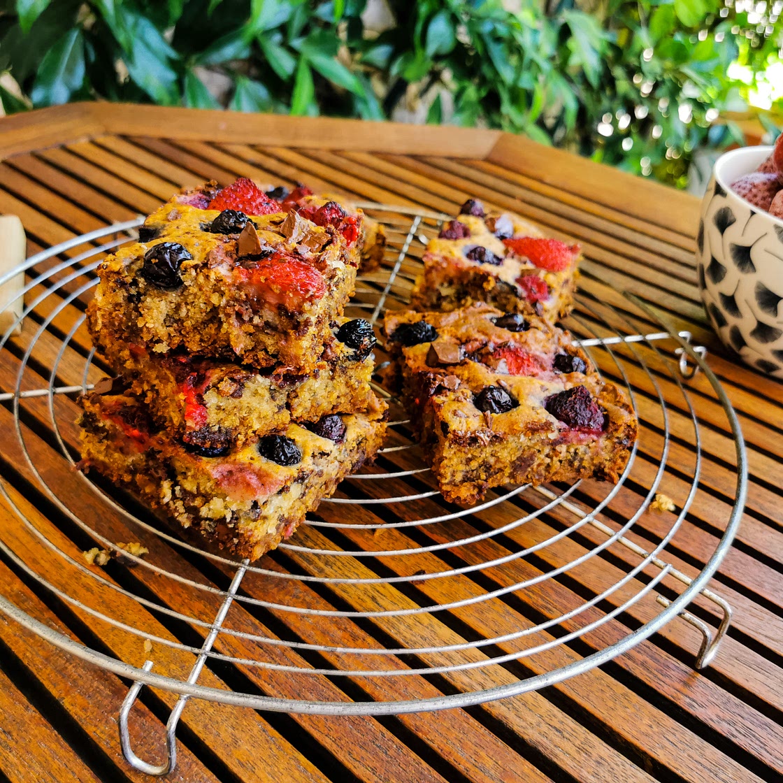 Blondie chocolat fruits rouges