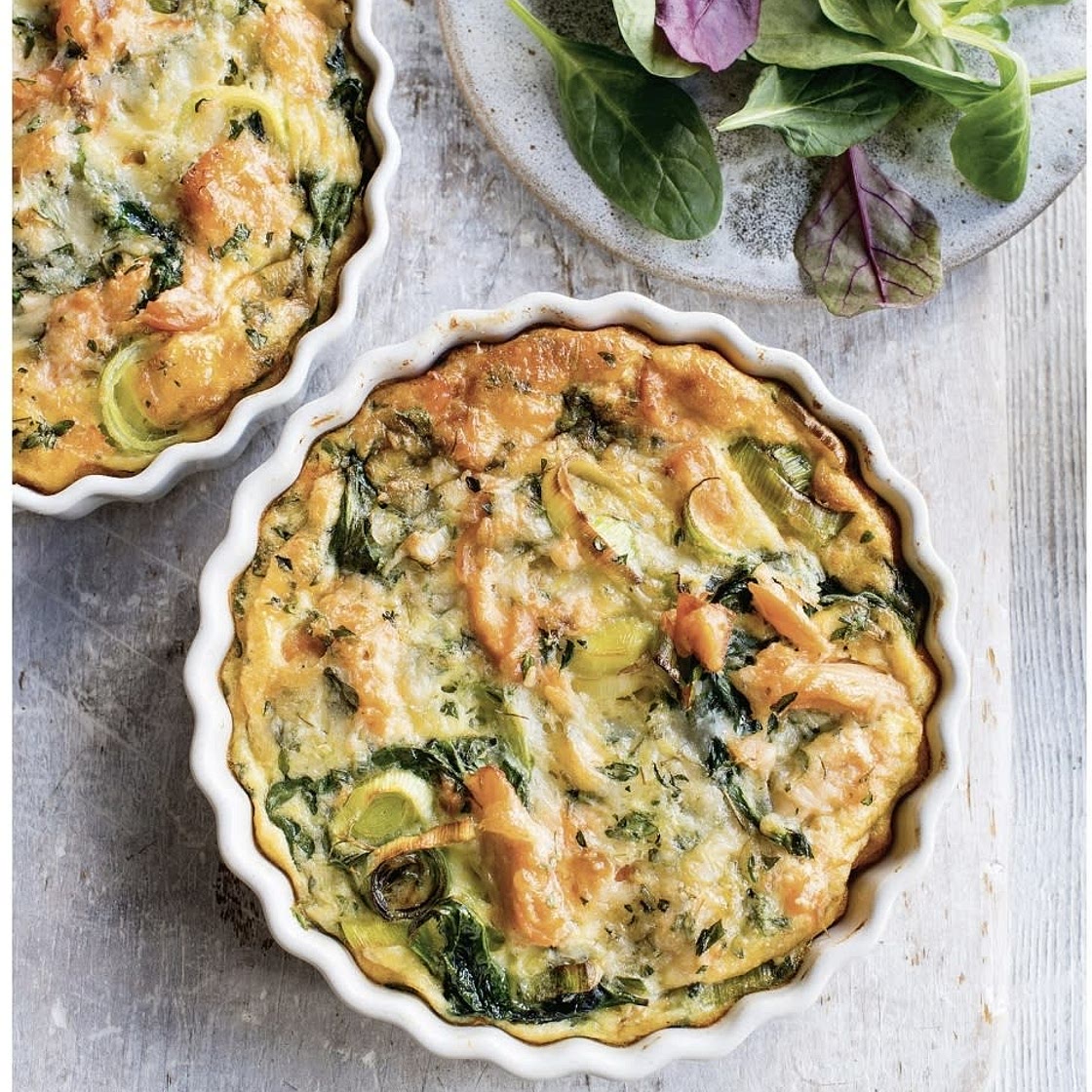 Leek and Salmon quiche