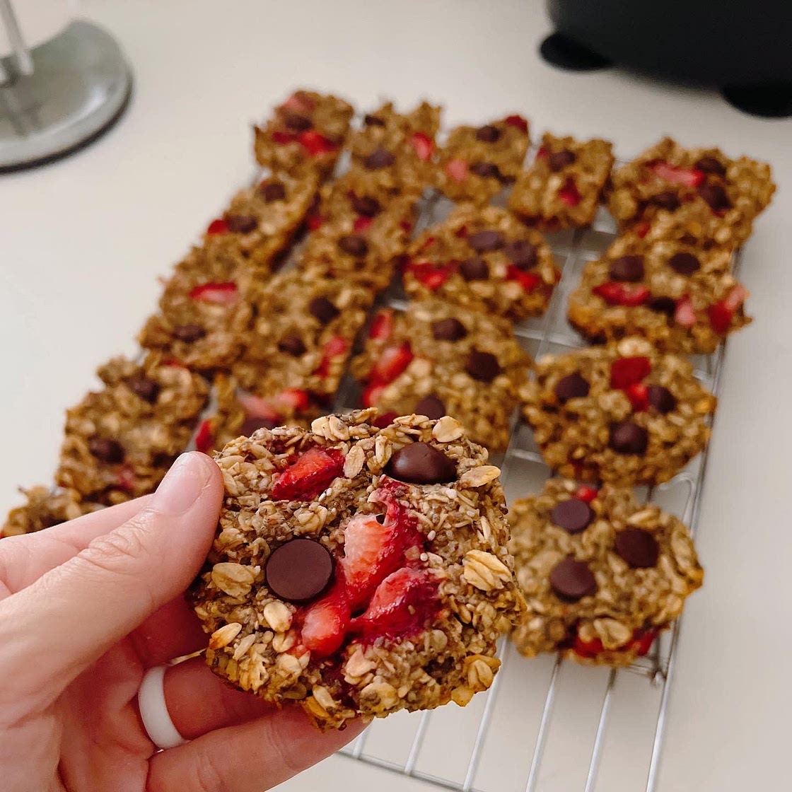 Strawberry Oatmeal Breakfast Cookies