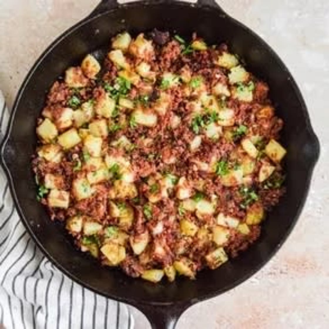 Corned Beef Hash and Grits