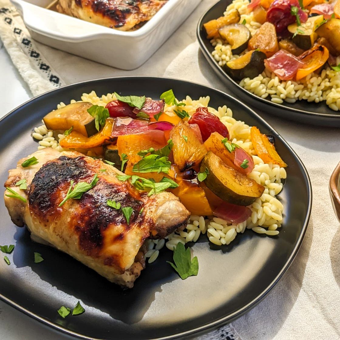 Balsamic Honey Chicken with Roasted Vegetables