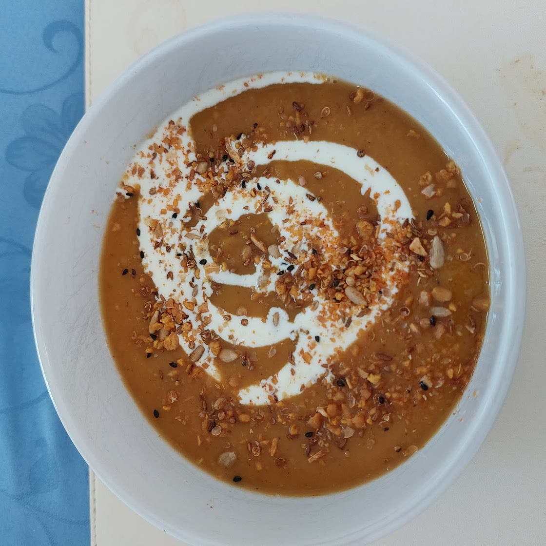 Spiced lentil & butternut squash soup