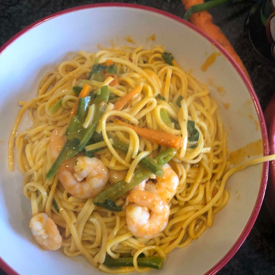 Prawn and Red Curry Noodle Bowl