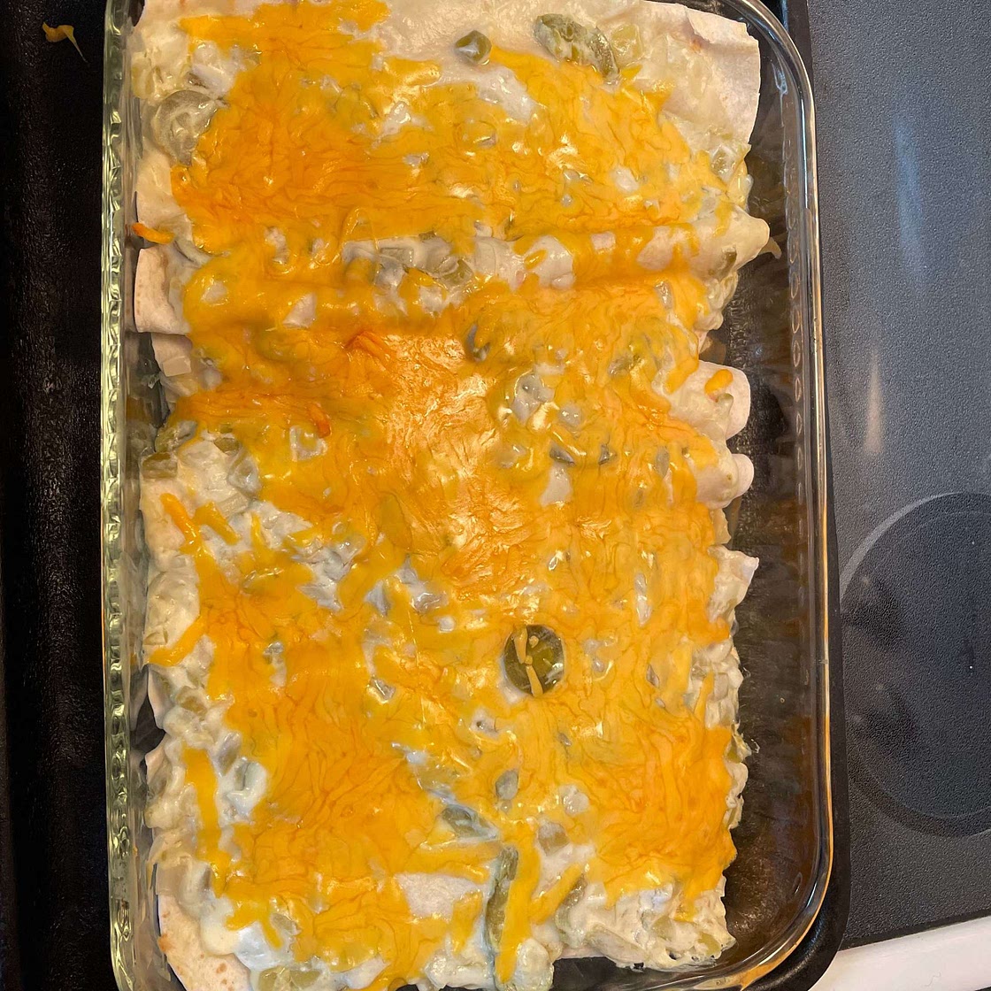 Chicken and White Bean Enchiladas with Creamy Salsa Verde