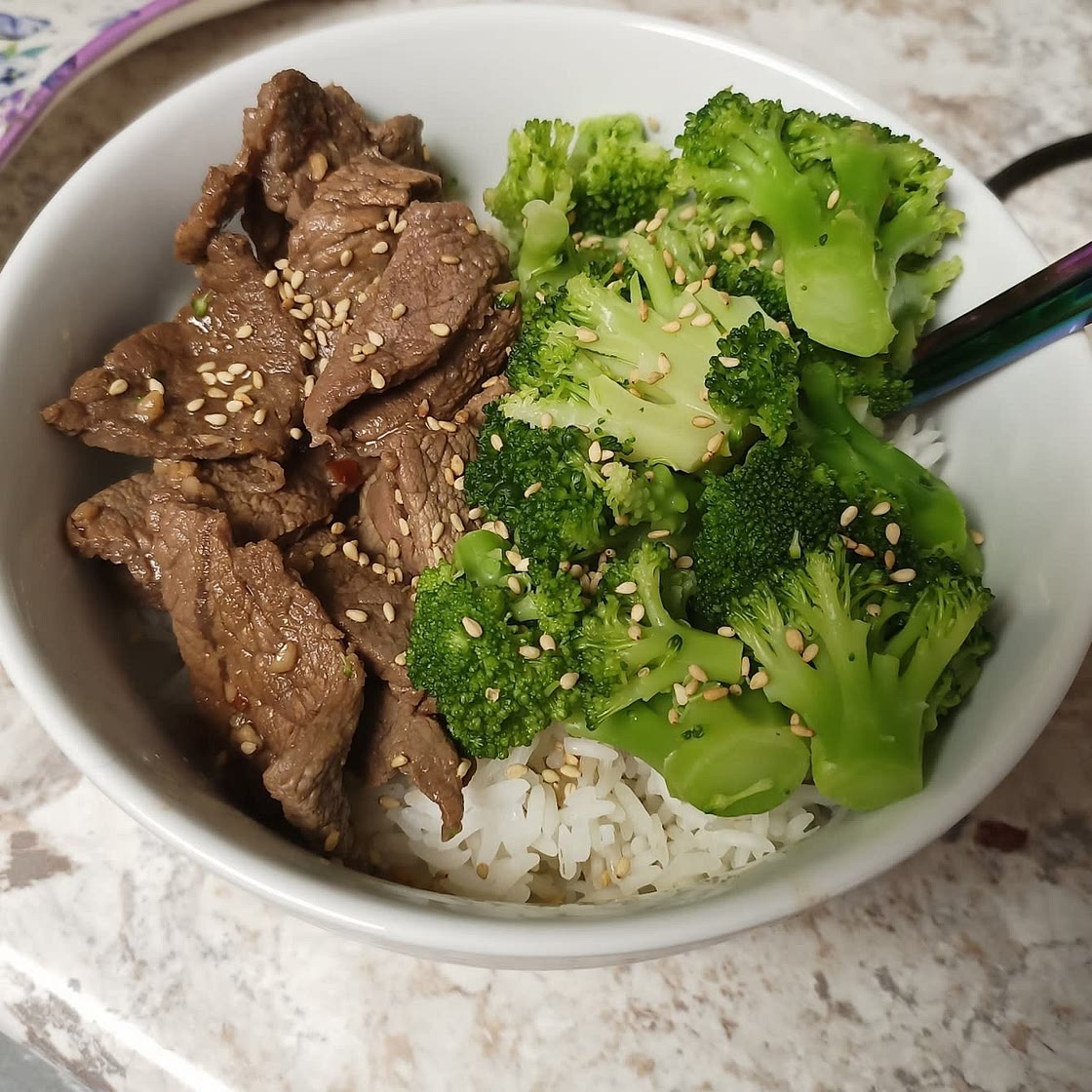 Flat Iron Steak with Lemon, Soy and Crispy Garlic