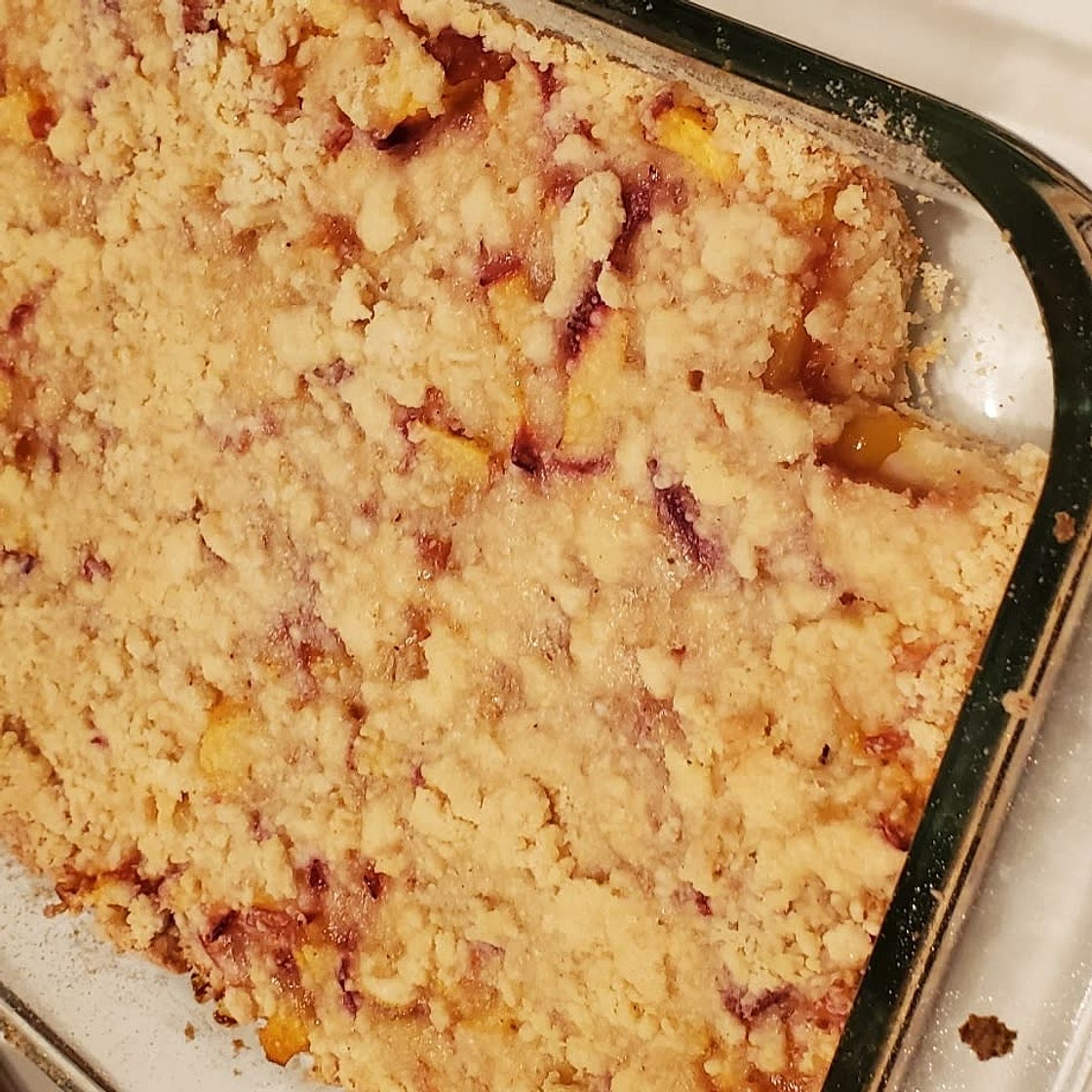 Fresh Layered Peach Crumble Bars