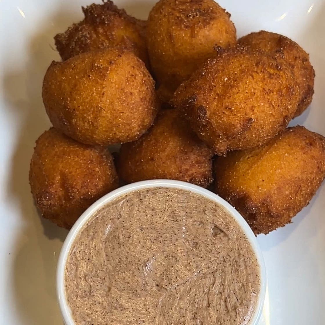 Sweet Potato Hushpuppies with Whipped Honey Cinnamon Butter 