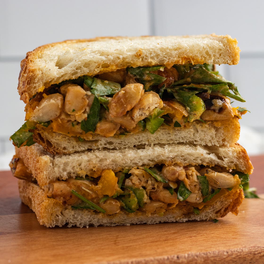 Vegan Fall Butternut Squash and White Bean Sandwich