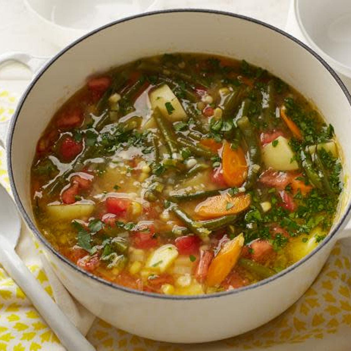 Garden Vegetable Soup (Freezer/Vegetarian/Gluten Free/Diabetic Friendly/Low Carb/Low Cholesterol)