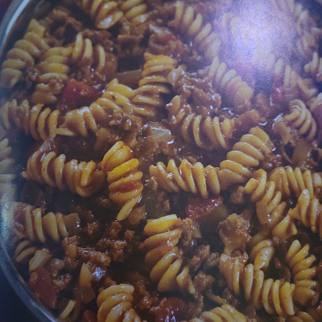 Swirly noodle taco skillet