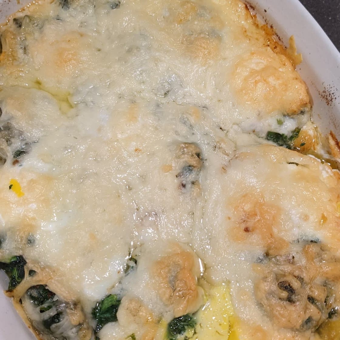 Baked Eggs with Spinach and Tomatoes