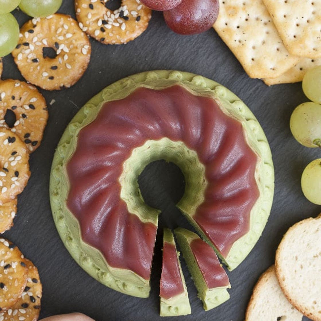 Pistachio Nut Cheese with Cranberry Jelly