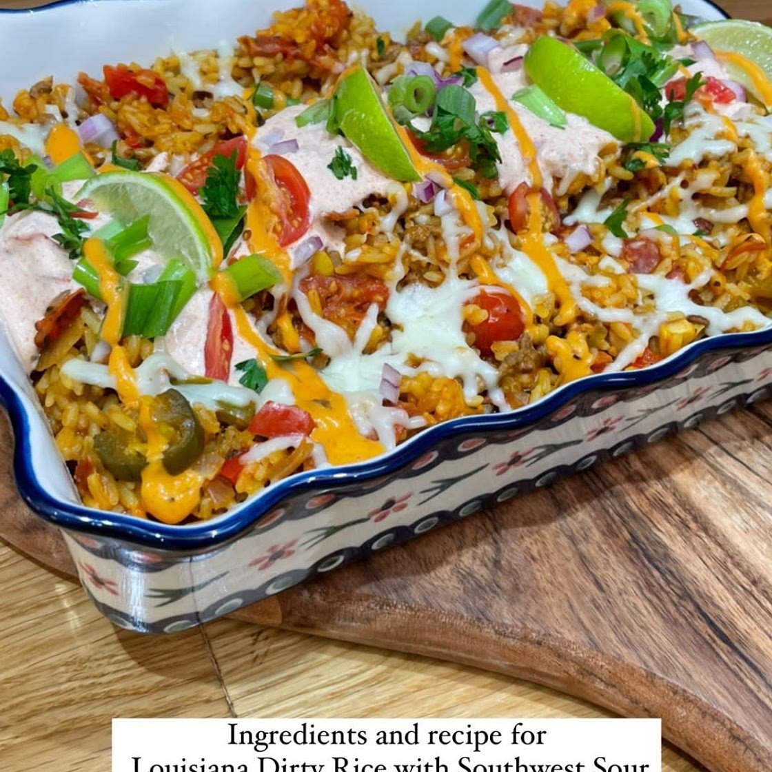 Louisianna dirty rice with south west sour cream