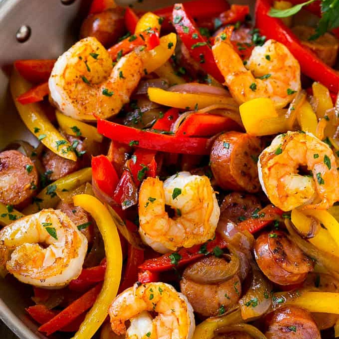 Creole Shrimp, Sausage and Peppers (Diabetic Friendly/Low Sodium/Gluten Free)