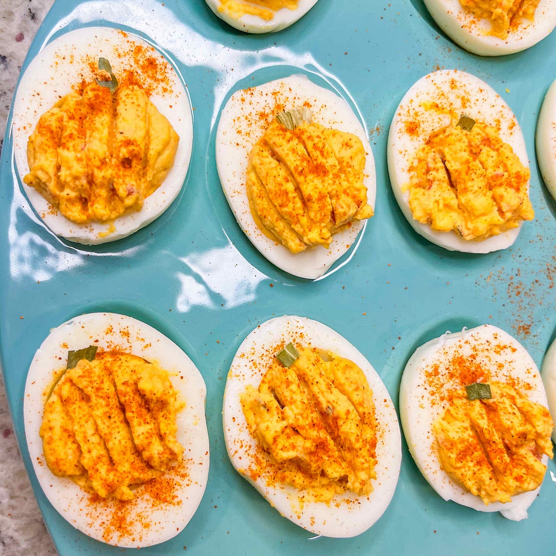 Pumpkin Deviled Eggs 