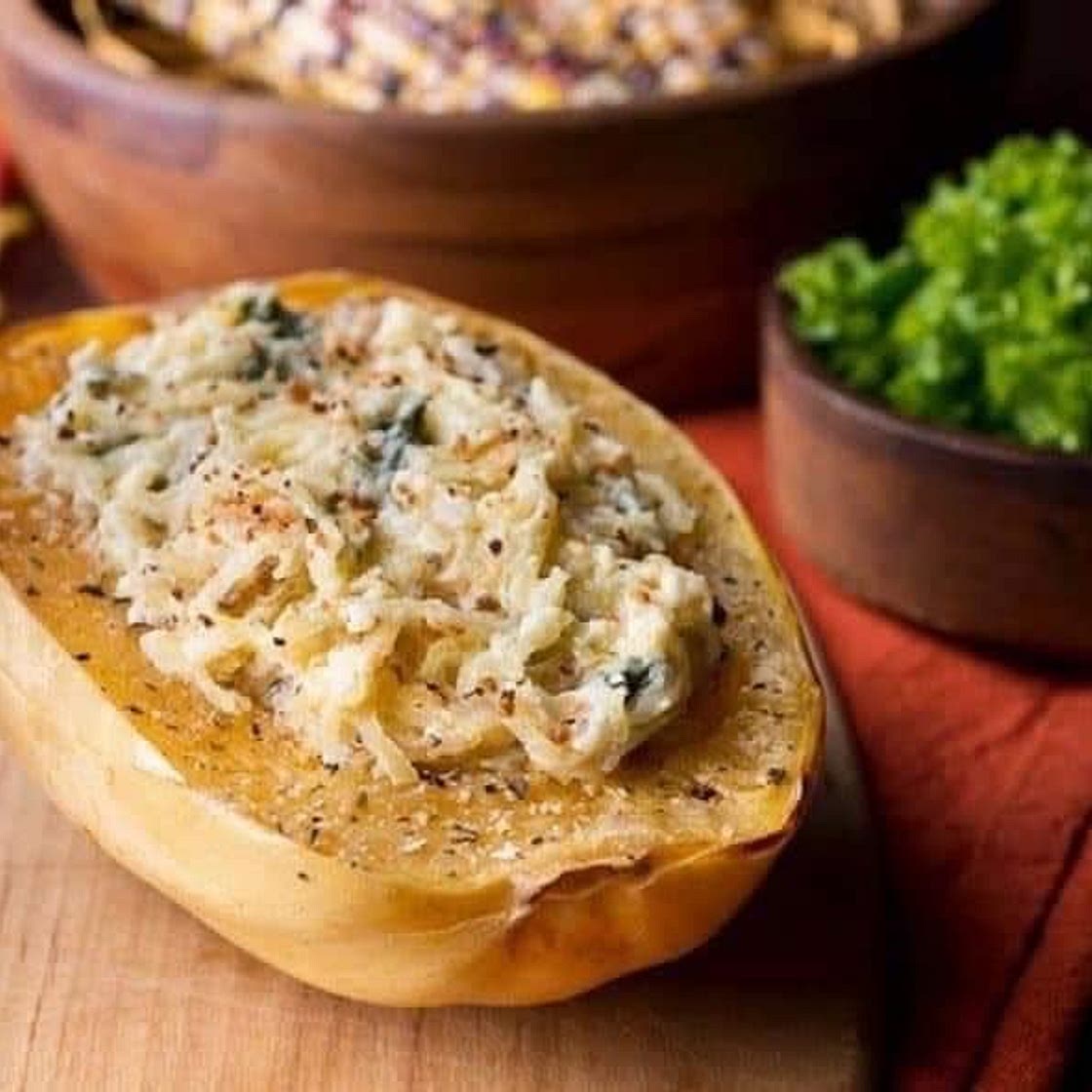 Four Cheese Garlic Spaghetti Squash