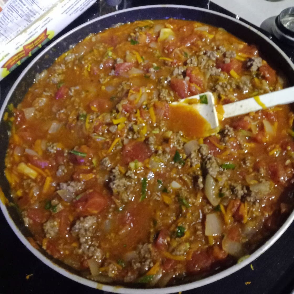 Spaghetti and impossible meat sauce