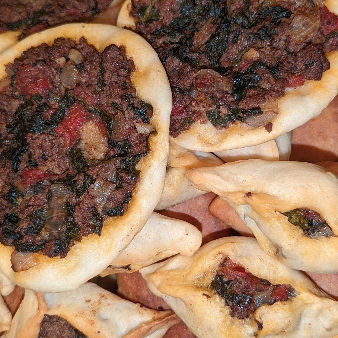 Spinach and Beef Pies - Fatayer - Manakeesh