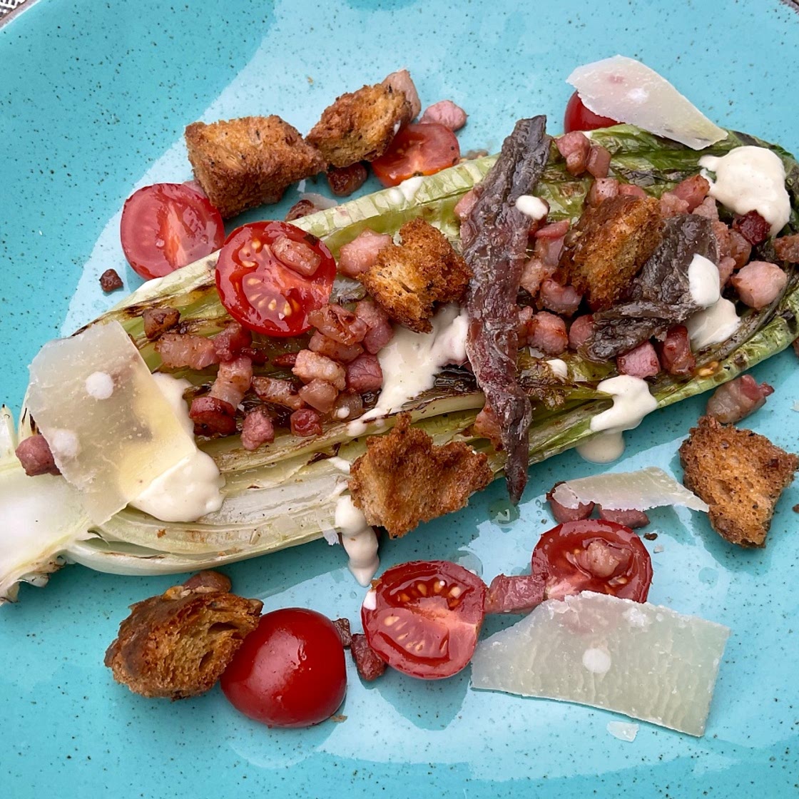Charred BLT Salad with Garlic Mayo