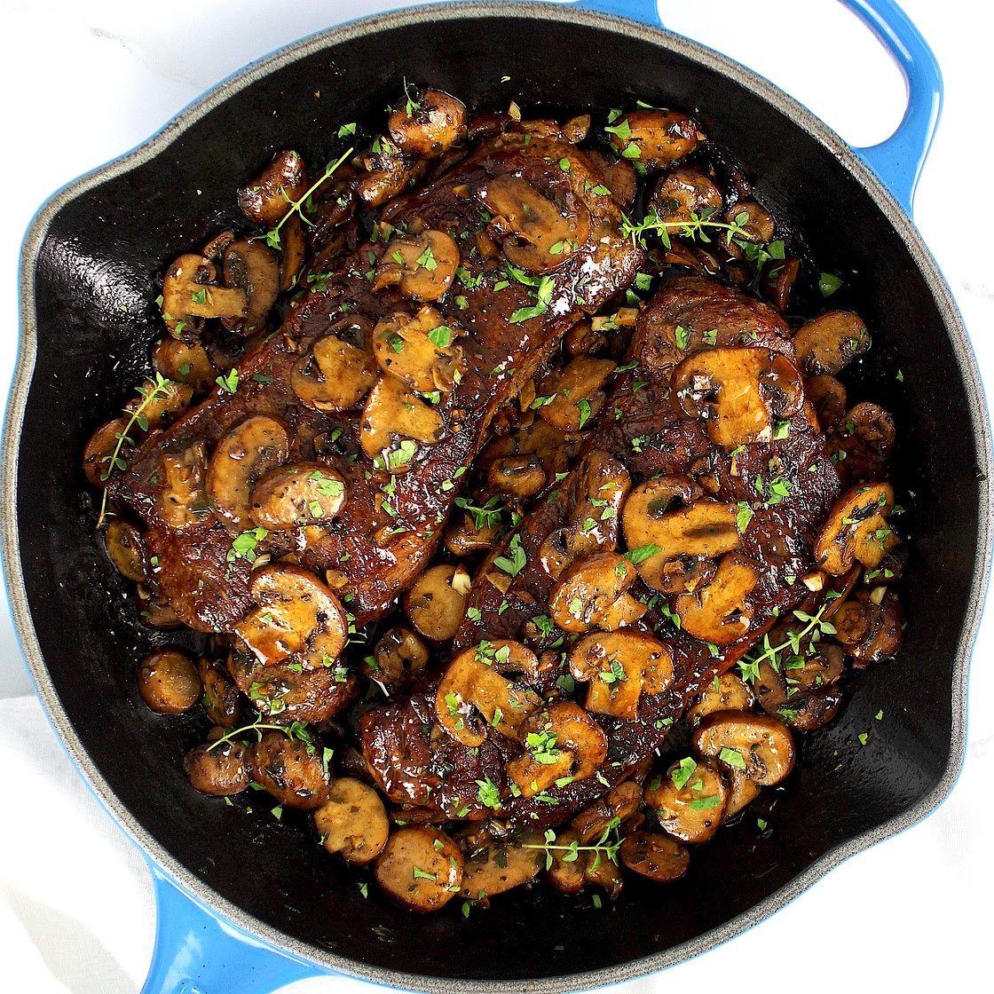 Cast Iron Steak and Mushrooms