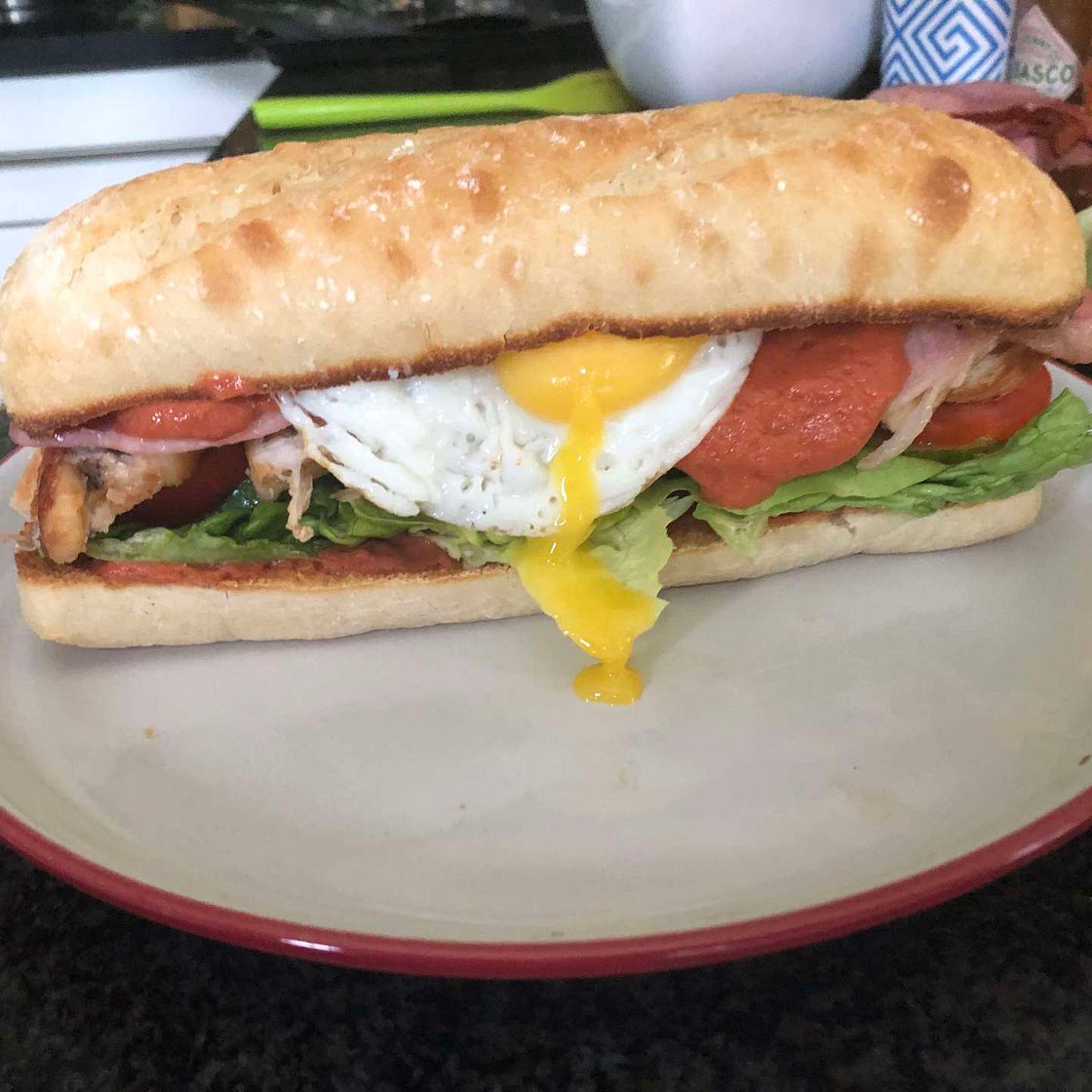 Breakfast Ham and Chicken Club 'Sub'