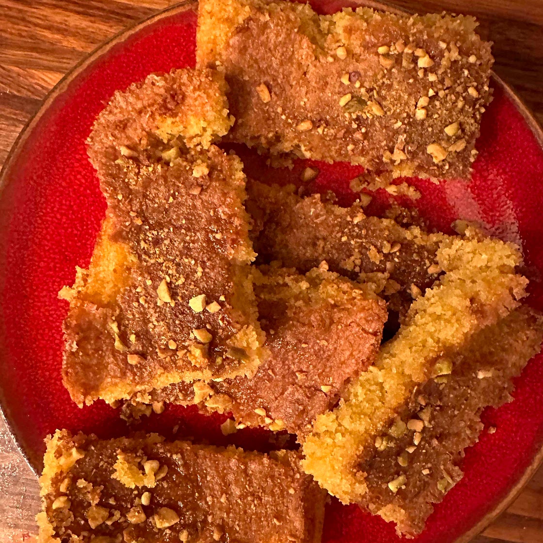 Lemon, courgete and polenta traybake 