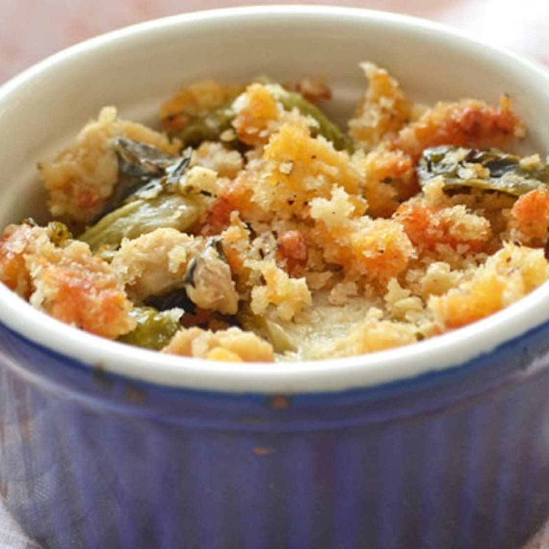Roasted Brussels Sprouts Gratin