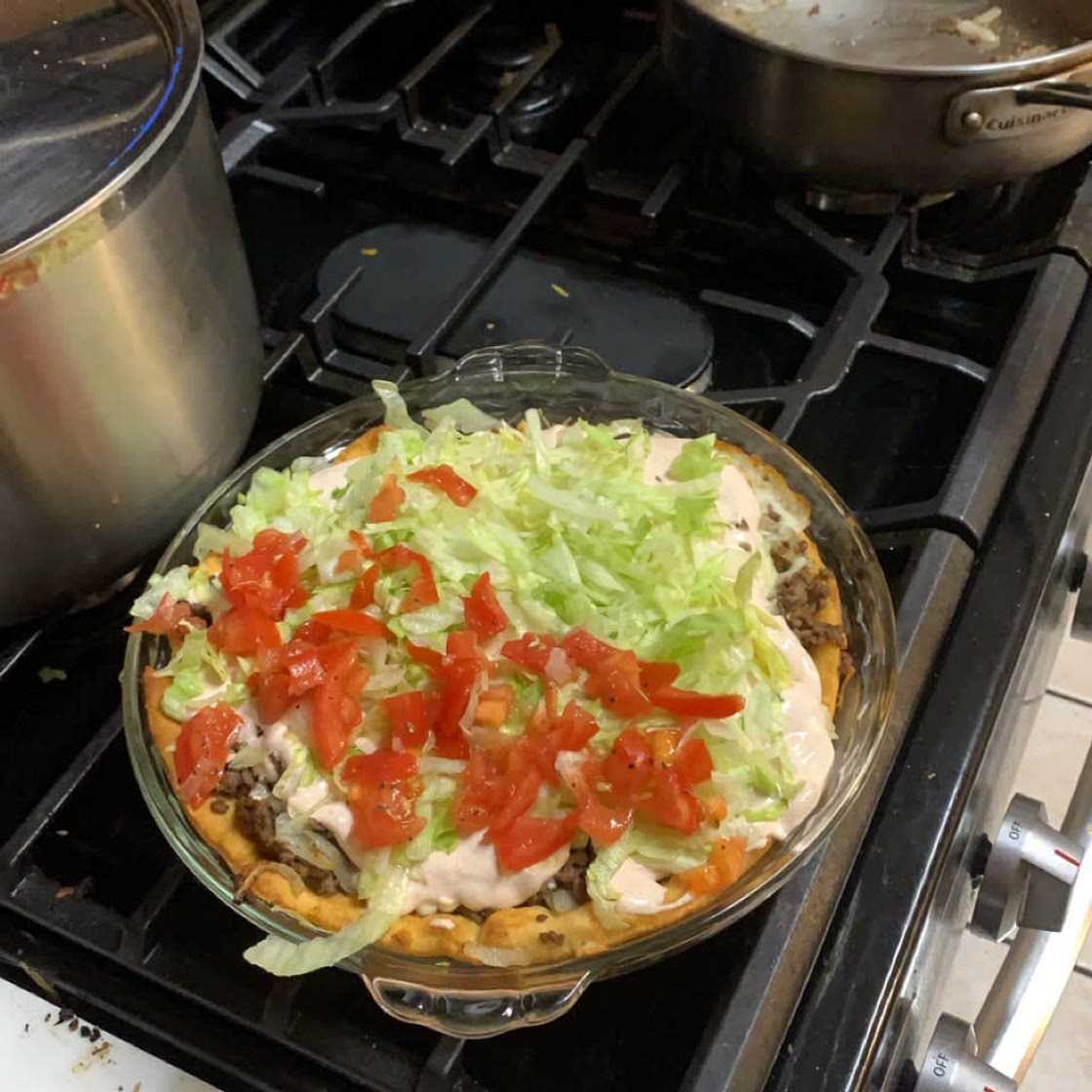 TACO PIE - an easy recipe for dinner! The secret sauce makes it over the top!
