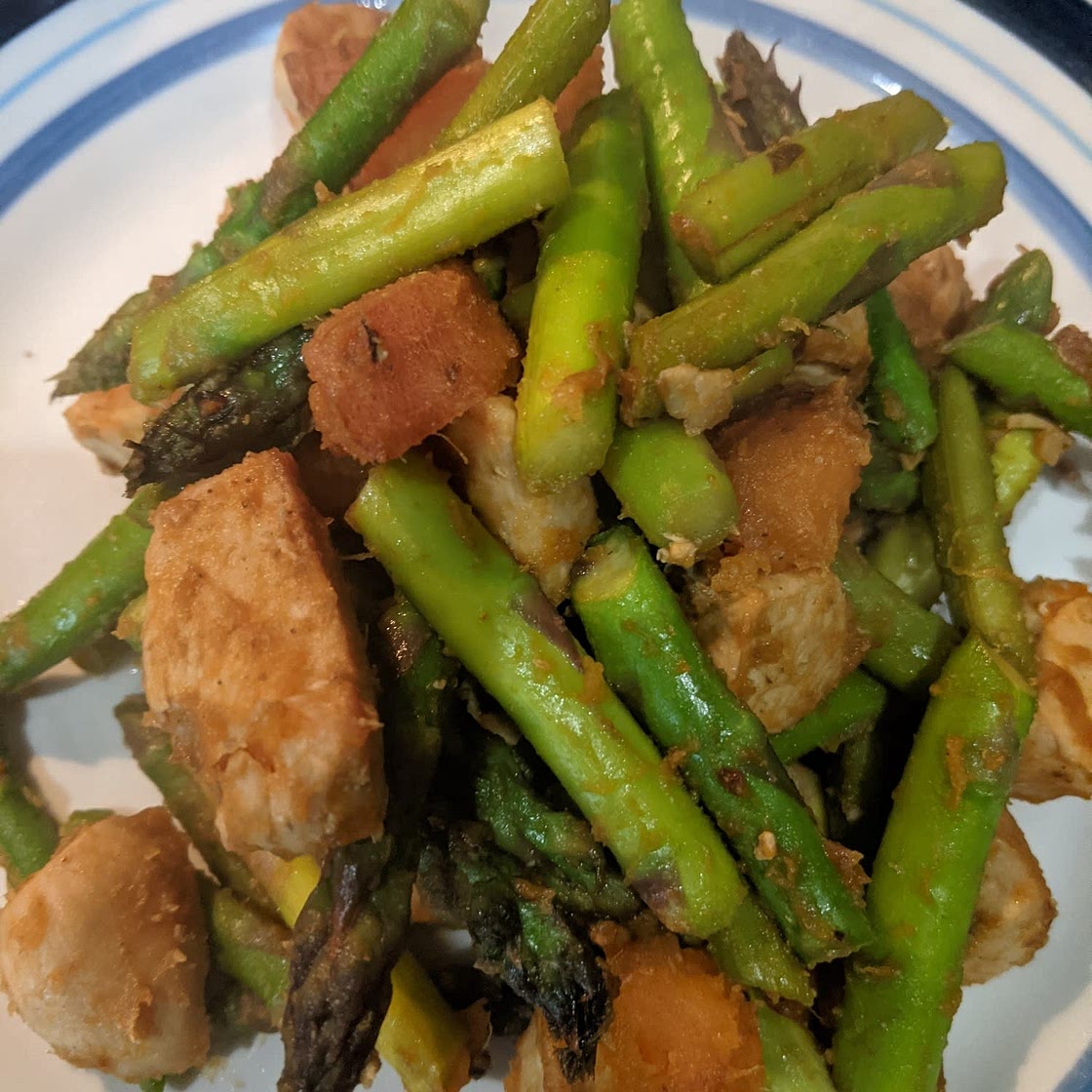 Asparagus Sweet Potato Chicken Skillet
