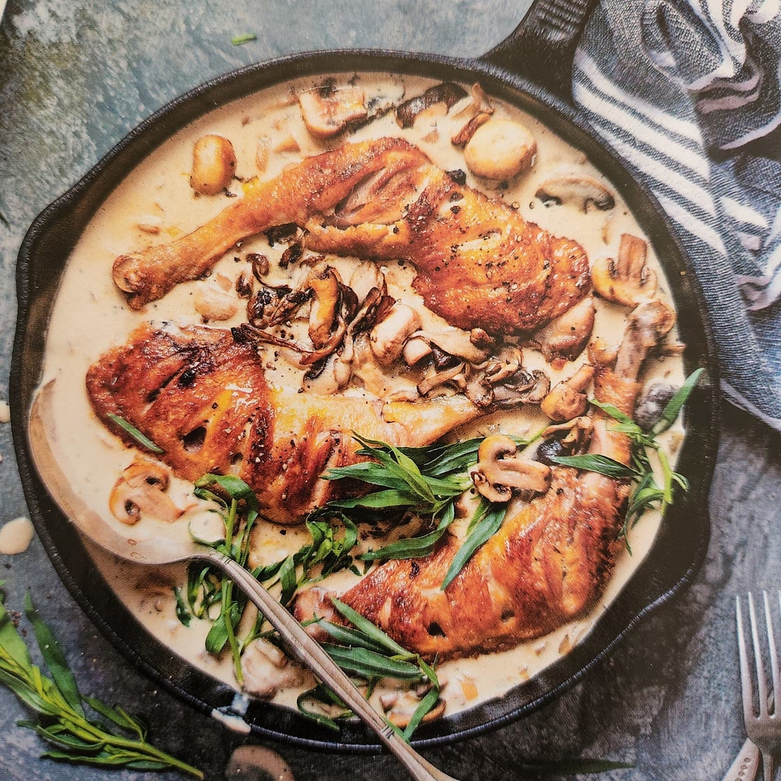 Creamy mushroom chick leg