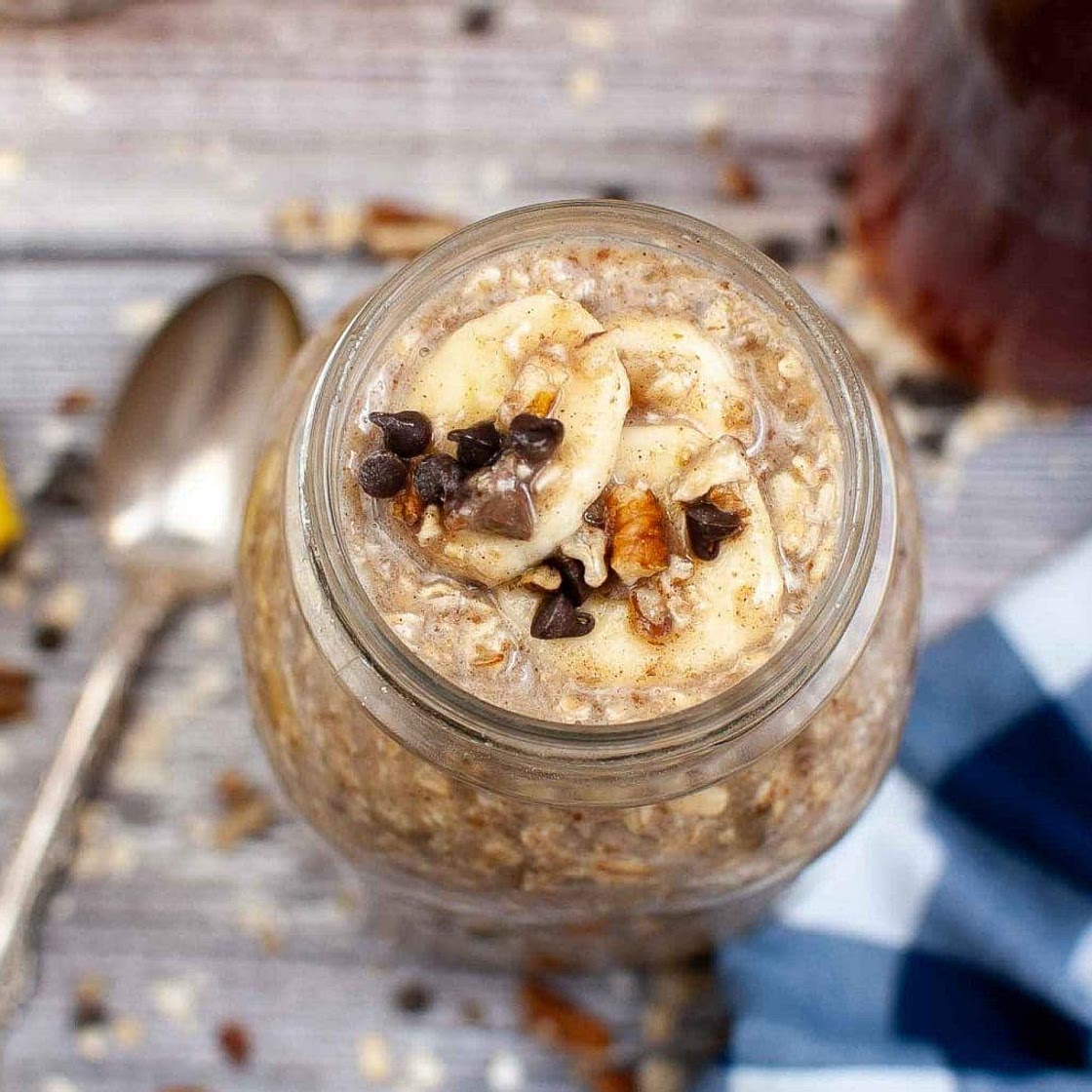 Chocolate Chip Banana Bread Overnight Oats