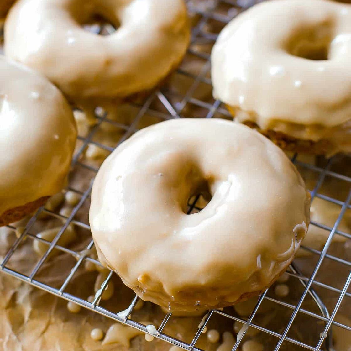 Vanilla Cake Donuts with Maple Glaze