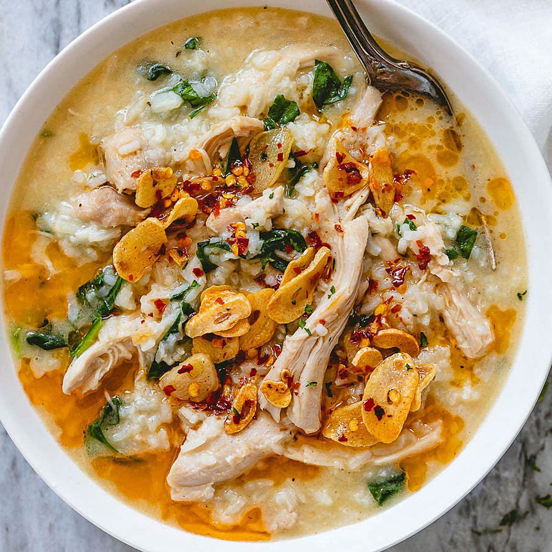Instant Pot Garlic Parmesan Chicken Rice Soup