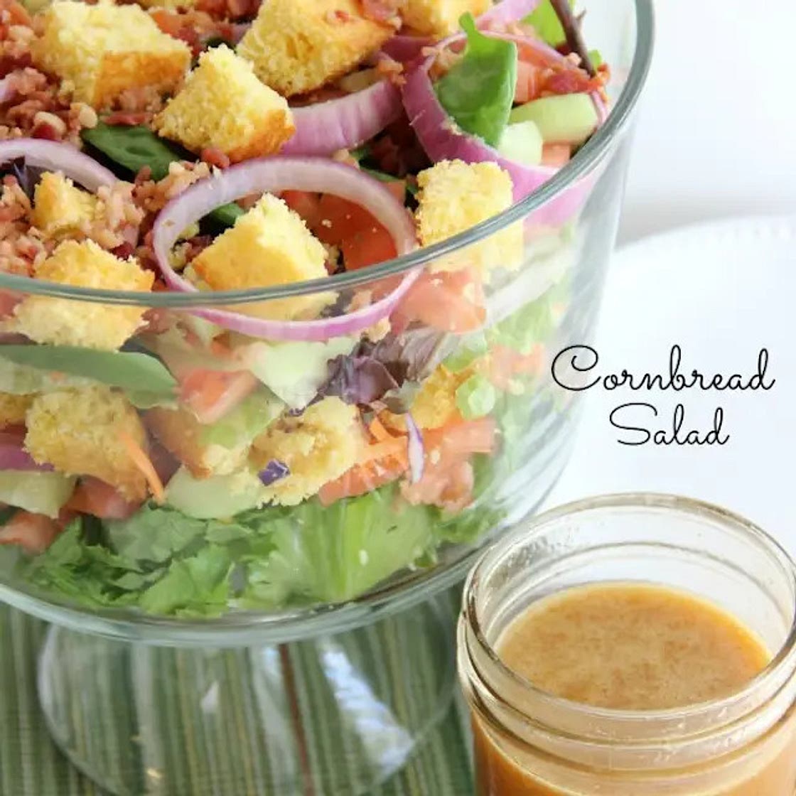 Cornbread Salad with Homemade French Dressing