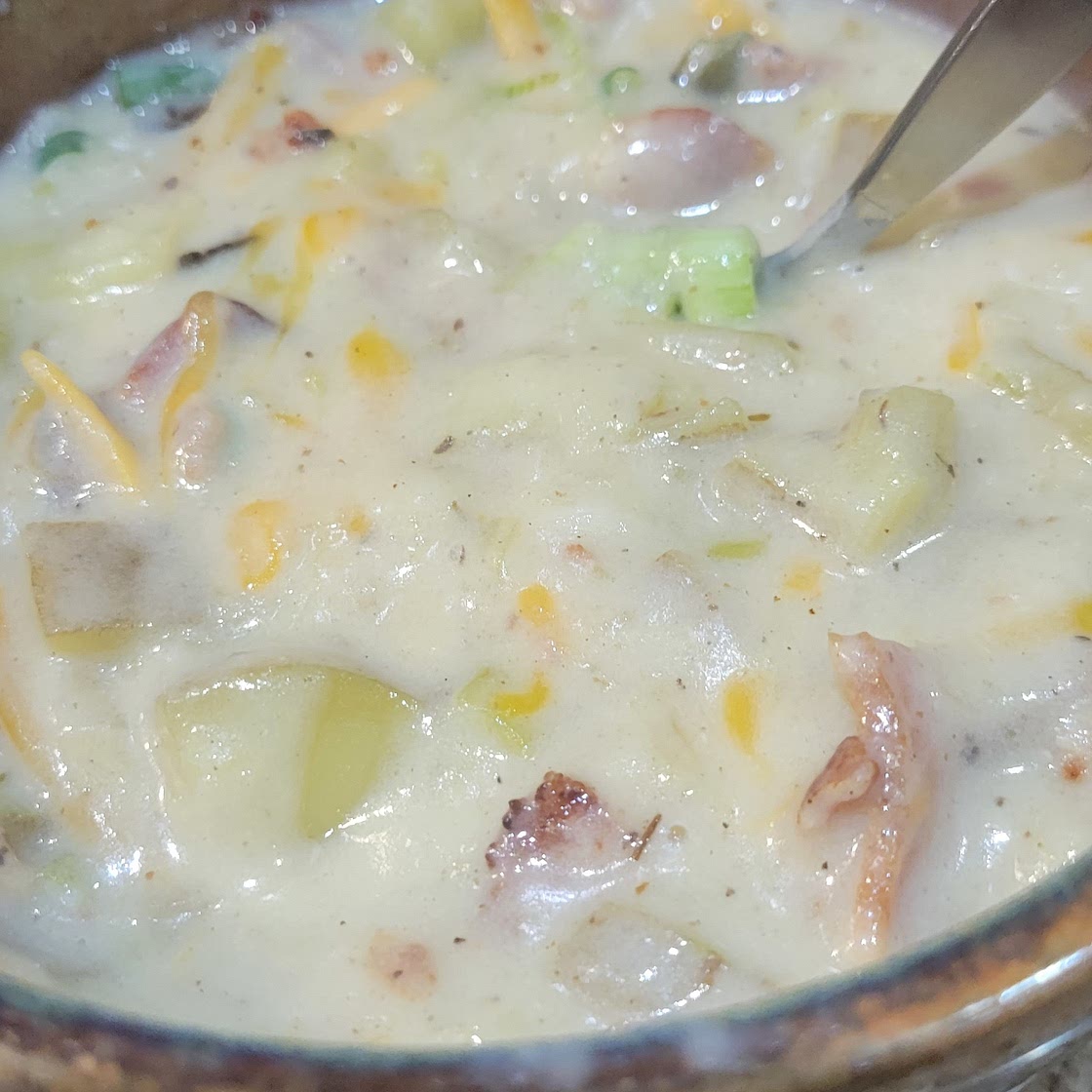 Fully Loaded Potato Leek Soup