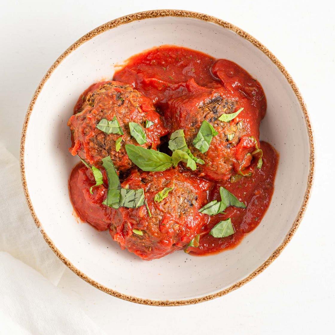 Lentil meatballs w pasta