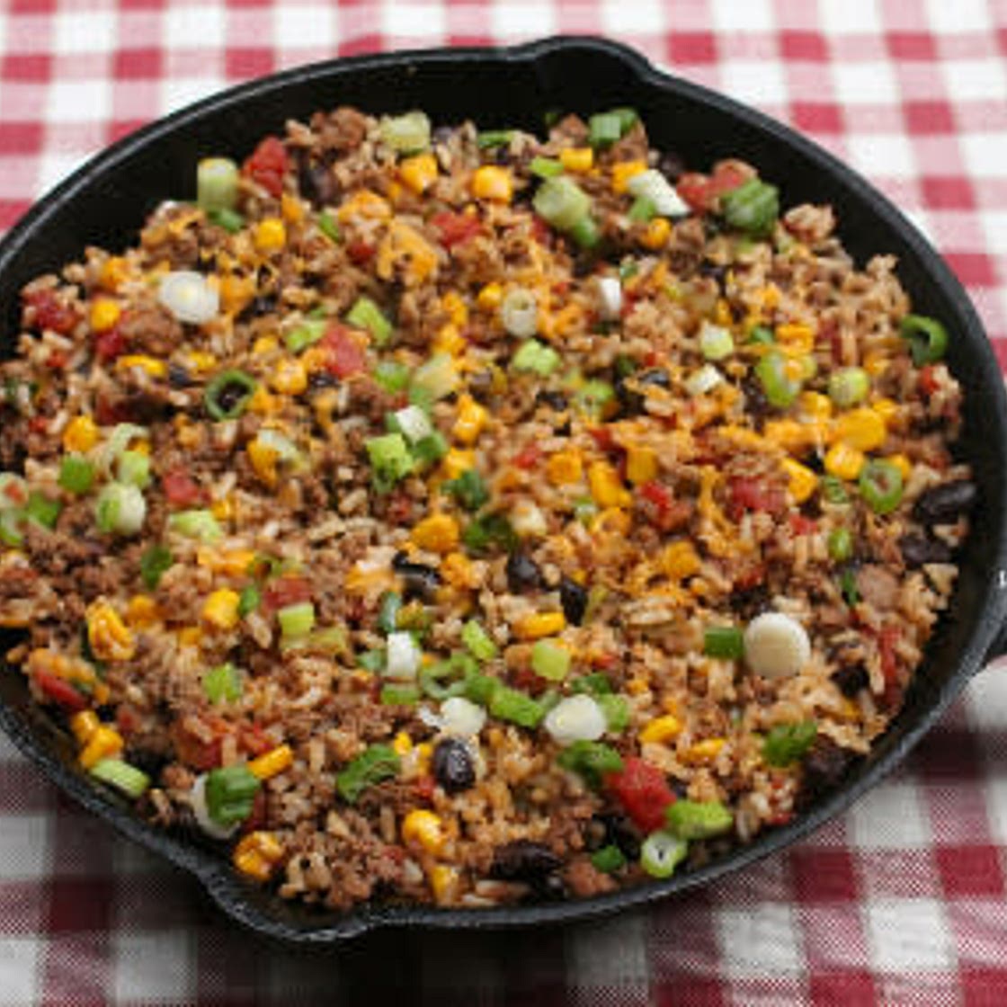Tex Mex Ground Beef Skillet