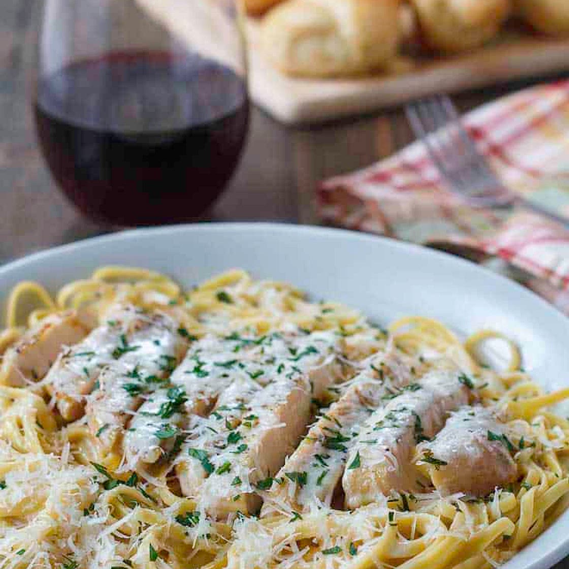 Olive Garden Grilled Chicken and Alfredo Sauce