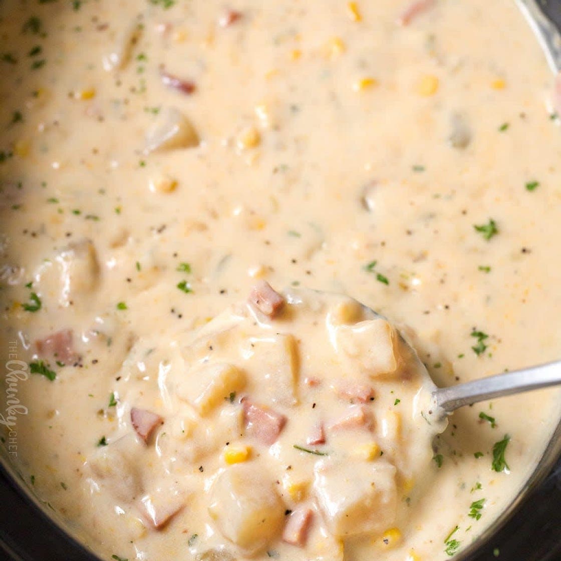 Slow Cooker Cheesy Ham Chowder