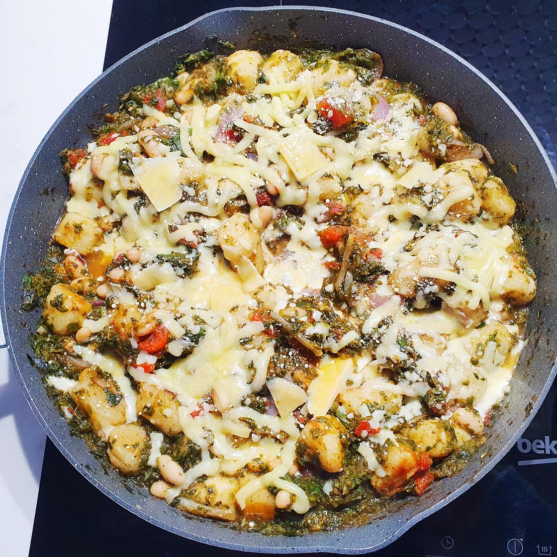 Veggie Gnocchi with Spinach and White Beans
