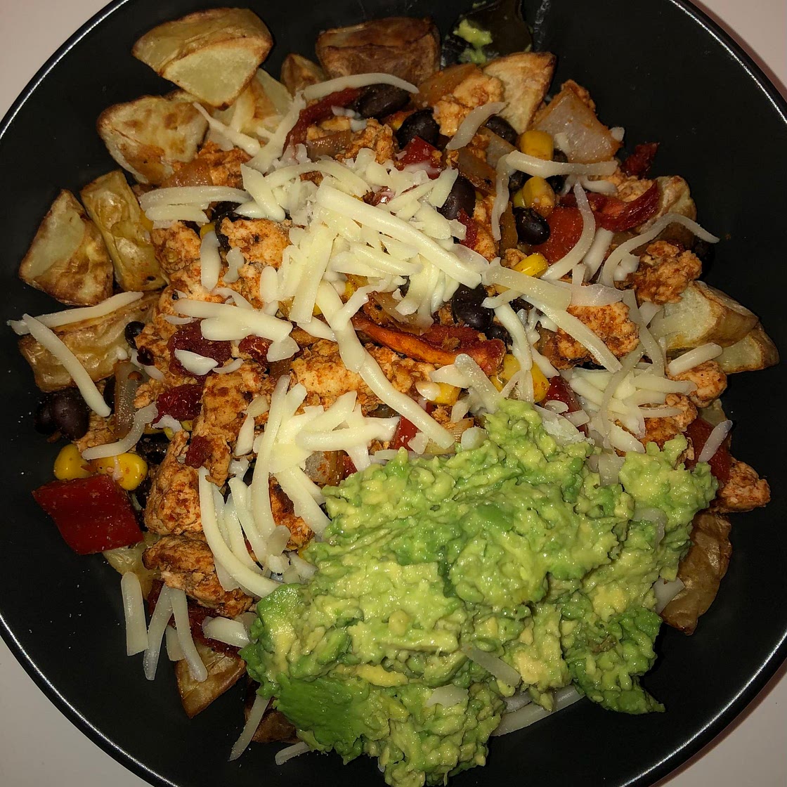 Roast potato nachos 