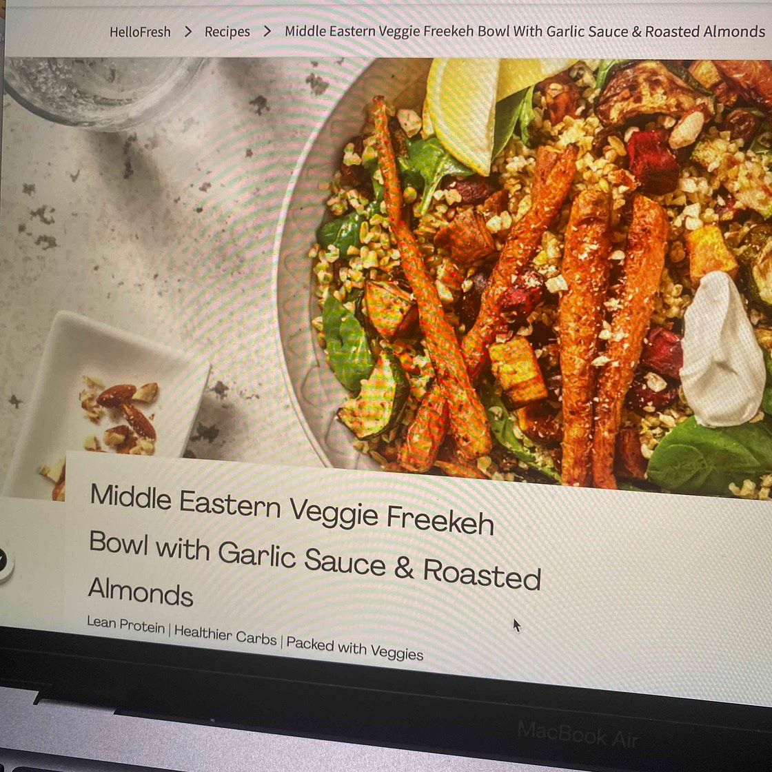 Middle Eastern Veggie Freekeh Bowl