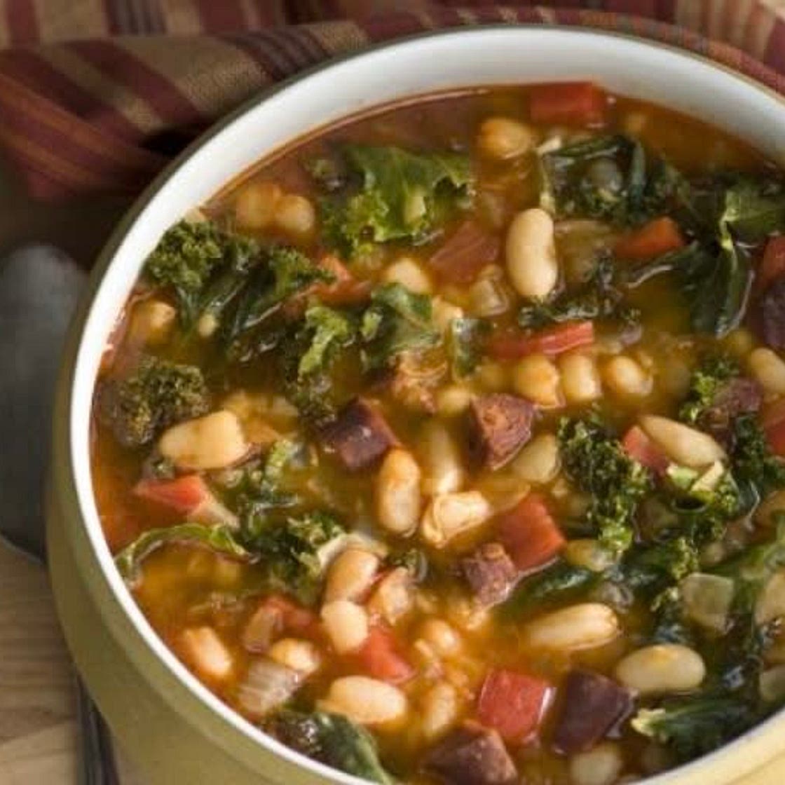 Spanish-Style White Bean Kale and Chorizo Soup