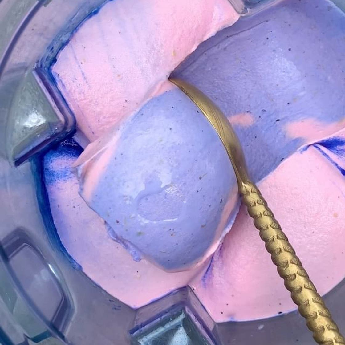 A smoothie bowl with COTTON CANDY GRAPES