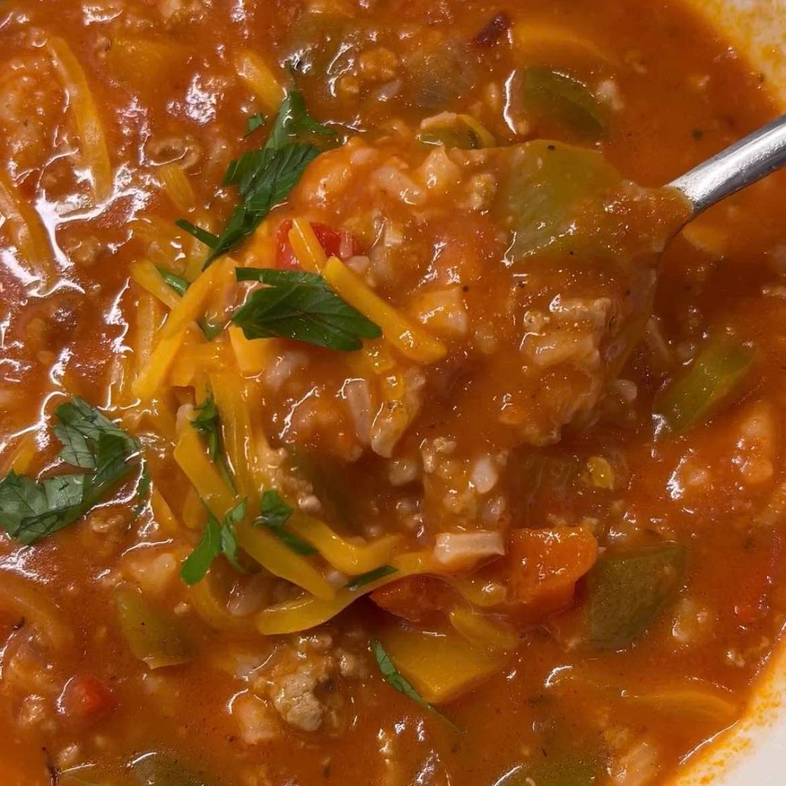 Creamy Stuffed Pepper Soup
